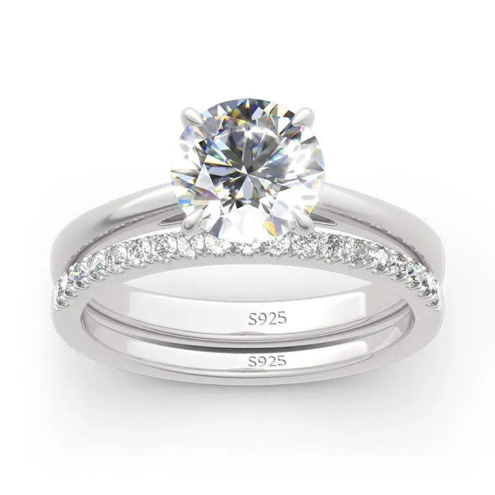 Moissanite Engagement Ring – 2.0ct Round Center Stone SF