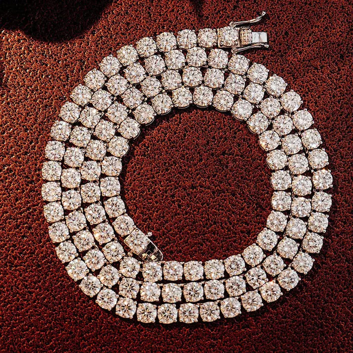 Moissanite Tennis Necklace – D Color VVS1 S925 Sterling Silver Link Chain for Women and Men SF