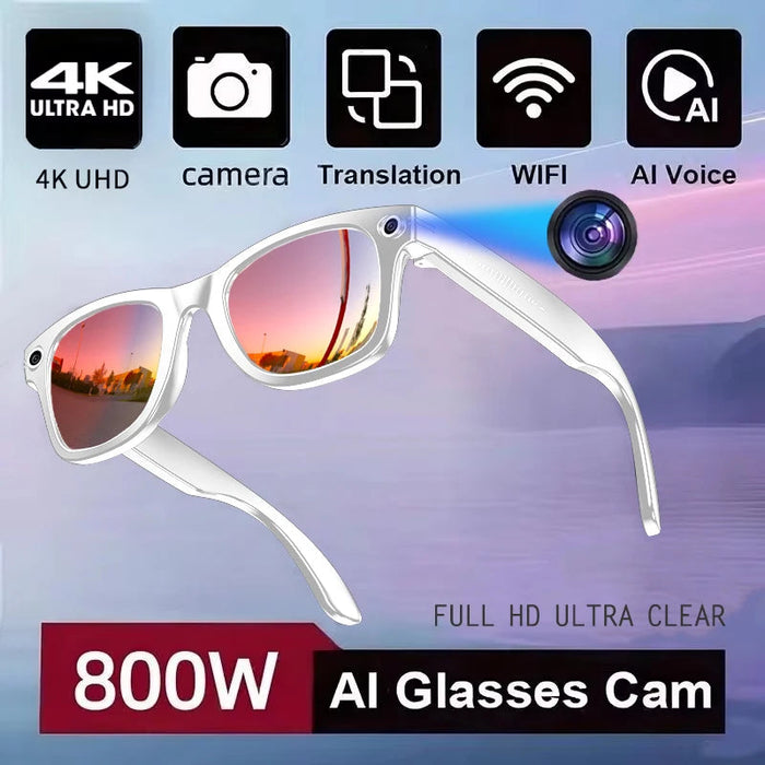 AI Smart Glasses with HD Camera & Translation – Color-Changing Bluetooth Calling Sunglasses SF