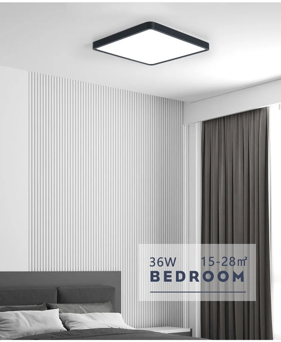 MARPOU Tuya Smart LED Ceiling Lamp Wood Grain App Voice Control Alexa/Google Remote Control Square Ceiling Lights Living Room - Samanta Factory