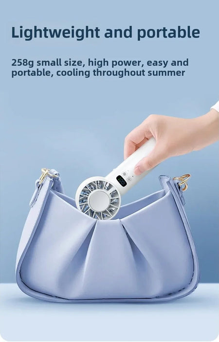 Portable Ice Cooling Handheld Fan – 5200mAh USB Rechargeable High-Speed Mini Fan Sf