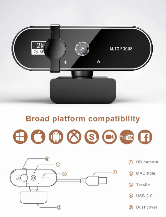 HD Mini Webcam – Auto Focus with Built-In Microphone for PC, Laptop & Video Calls SF