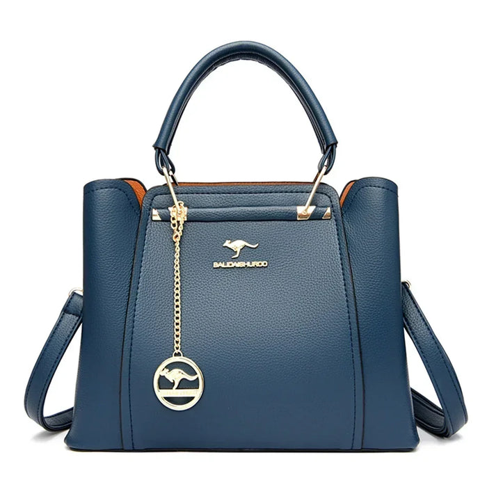 Women’s Soft PU Leather Handbag – Fashionable Casual Tote with Sequined Detail - Samanta Factory