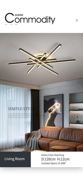 LED Ceiling Light – Modern 4-Bulb Aluminum Fixture for Living Spaces - Samanta Factory
