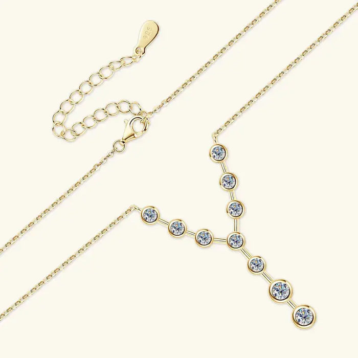 925 Sterling Silver Moissanite Y-Shaped Pendant Necklace SF
