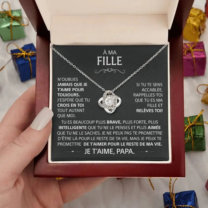 Heart Knot Pendant Necklace – Sparkling Zircon Gift for Daughters SF