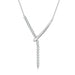 925 Sterling Silver Moissanite Y-Shaped Pendant Necklace SF