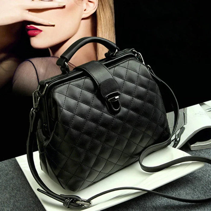 Women’s rhomboid doctor handbag – trendy soft shoulder and crossbody bag for fashion and daily use

