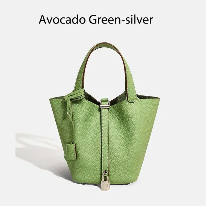 Cowhide Leather Bucket Bag – Soft Fashion for Four Seasons SF