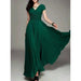 Party Dress – V-Neck Chiffon Elegance - Samanta Factory