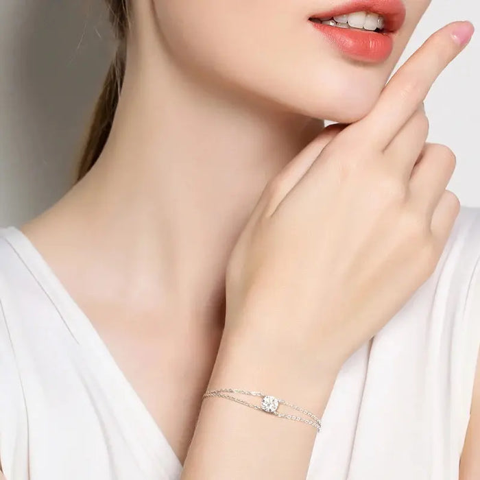 925 Sterling Silver Moissanite Bracelet – 1ct D-Color VVS1 SF
