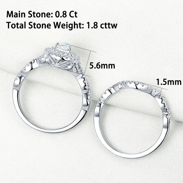 Sterling Silver Bridal Ring Set – Pear Cut Zircon Elegance SF