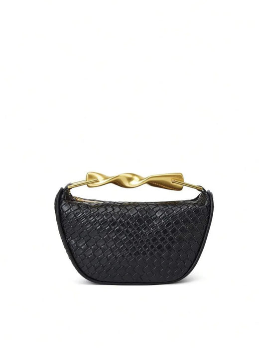 Women's Half Moon Straw Bag – Woven Bucket Crossbody Shoulder Bag for Summer Beach SF