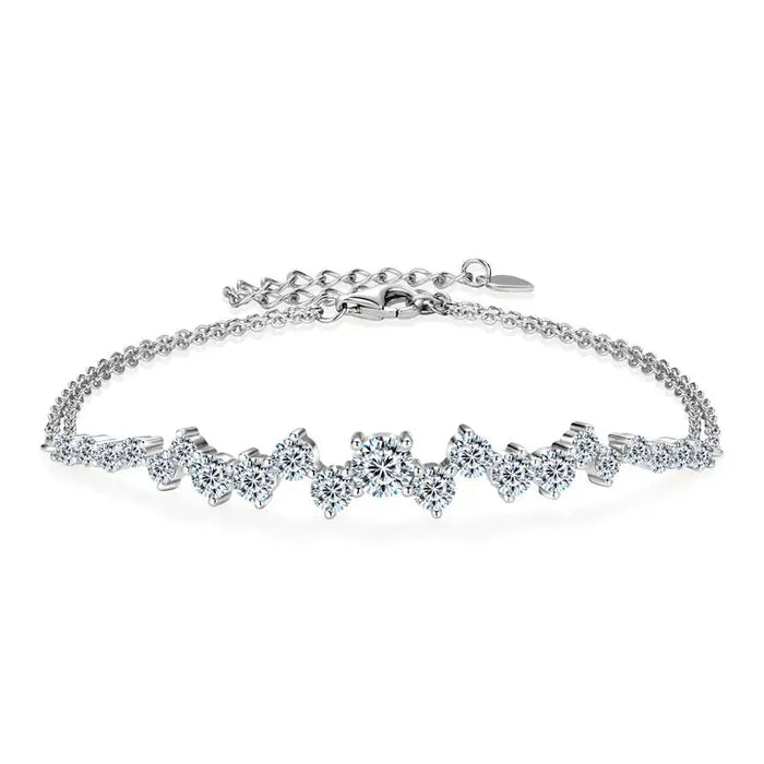 Moissanite Bracelet – Adjustable 925 Sterling Silver Design SF