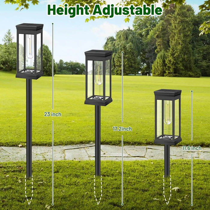 4 PCS Solar Lights Outdoor Solar Pathway Lights Waterproof Bright Solar Lamps Landscape Lighting for Path Yard Garden Walkway - Samanta Factory