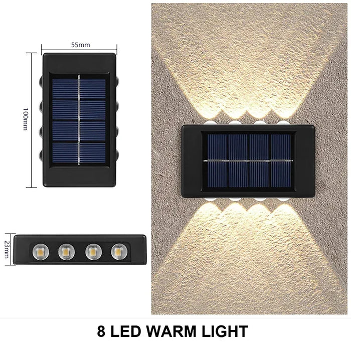 Solar Wall Light – Up & Down Waterproof LED for Modern Outdoor Decor - Samanta Factory