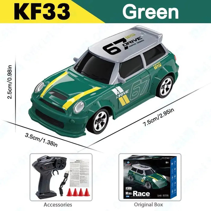 1/64 Mini RC Car – 2.4G 4WD High Speed Drift Remote Control GTR Racing Model SF