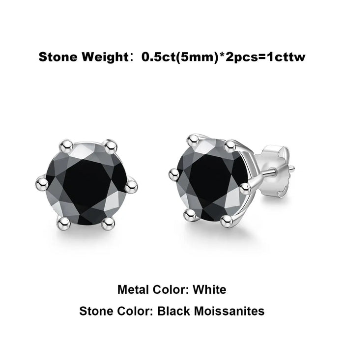 Moissanite Stud Earrings – 2ct Round Brilliant 925 Sterling Silver SF