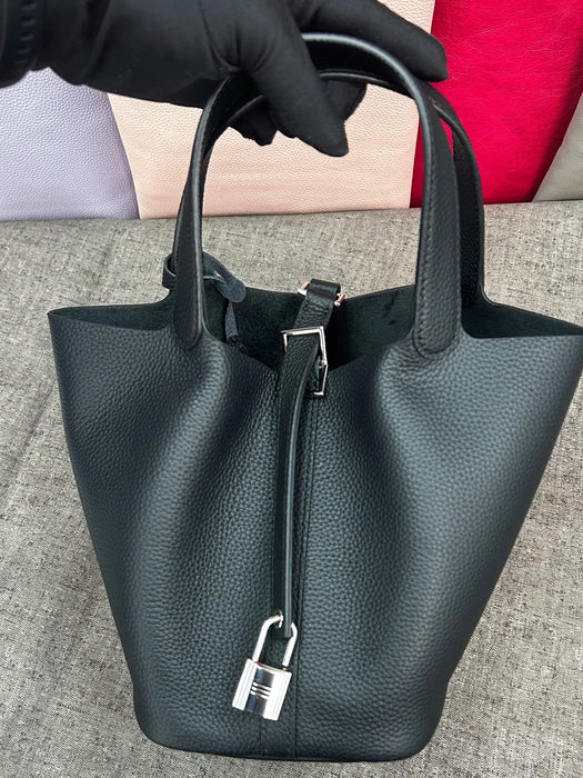 Cowhide Leather Bucket Bag – Soft Fashion for Four Seasons SF