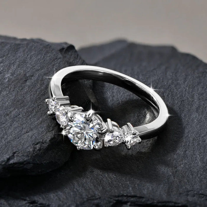 Ehhai Certified D Color VVS1 Lab Created Imitation Diamond Moissanite Ring for Women Engagement Rings Wedding Fine Jewelry Gifts SF