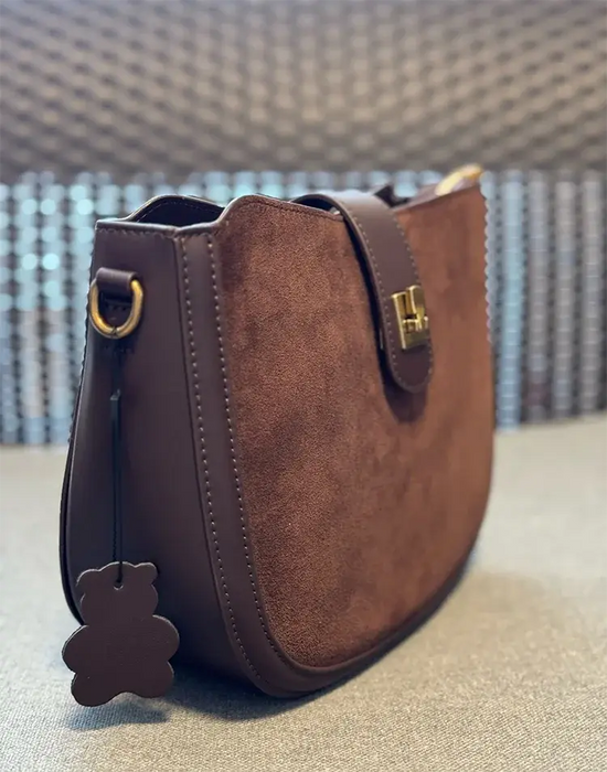 Cow Leather Shoulder Bag – Soft Half Moon Shape SF