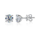 Certified Moissanite Stud Earrings – D-Color VVS1 Round Cut in 925 Sterling Silver SF
