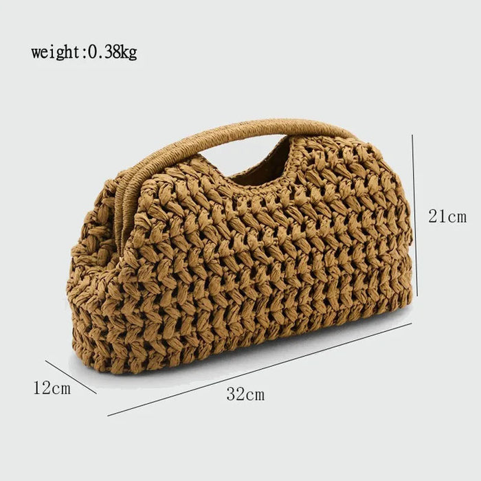 Fashionable Straw Woven Raffia Clutch Bag for Women – Summer Beach, Travel & Evening Purse SF