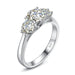 3-Stone Moissanite Engagement Ring – 2 CT D Color Yellow Gold Plated S925 Silver SF