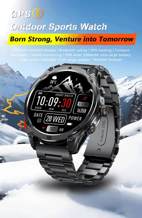 Unisex GPS Smart Watch – AMOLED Display with 170+ Sports Modes SF