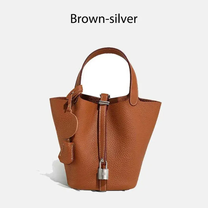 Cowhide Leather Bucket Bag – Soft Fashion for Four Seasons SF