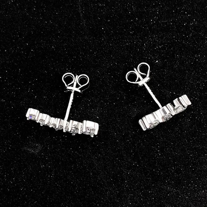 Premium 925 Sterling Silver Earrings With Excellent-Cut Moissanite Stones SF