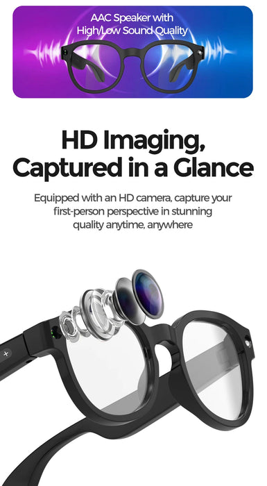 AI Smart Glasses with 4K Camera & Translation – Bluetooth Calling Music Sunglasses SF