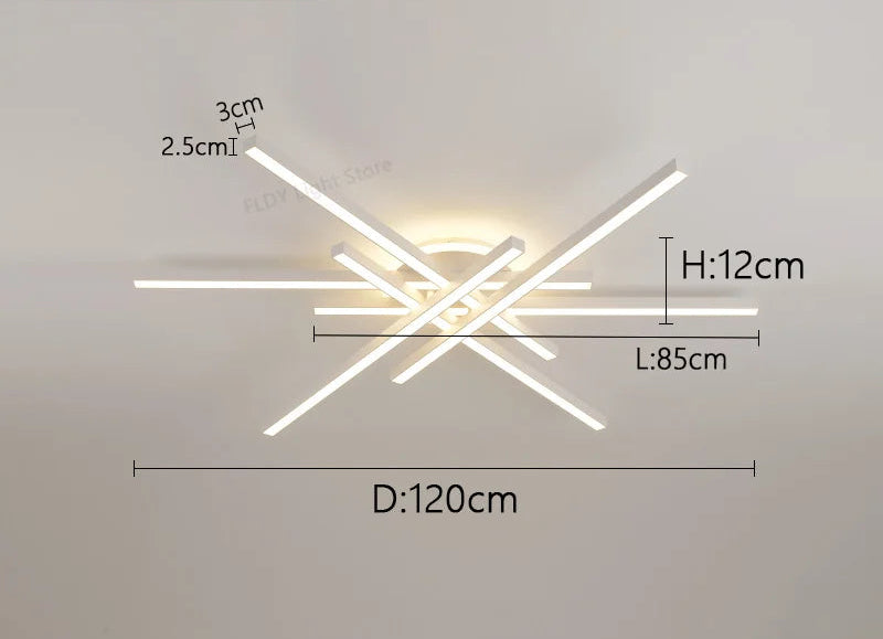 LED Ceiling Light – Modern 4-Bulb Aluminum Fixture for Living Spaces - Samanta Factory