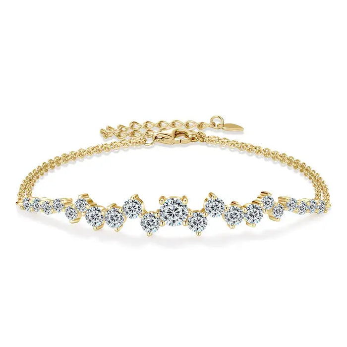 Moissanite Bracelet – Adjustable 925 Sterling Silver Design SF