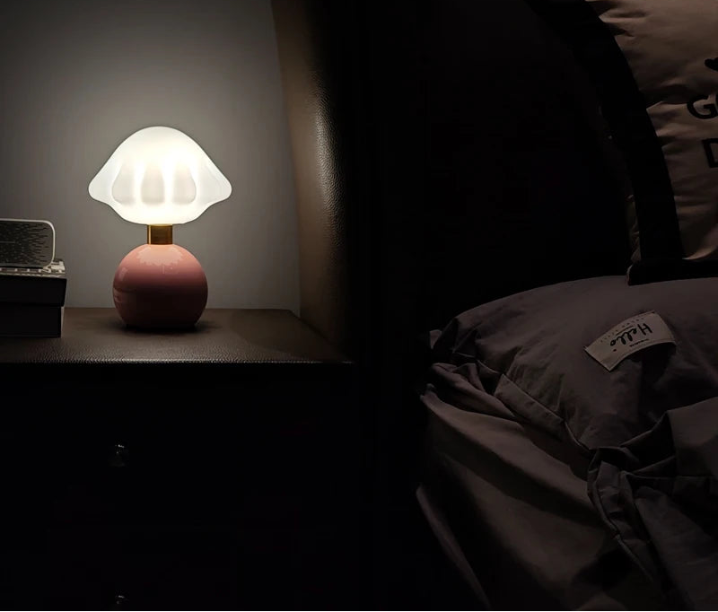 Modern LED Table Lamp – Dimmable Frosted Glass Shade - Samanta Factory