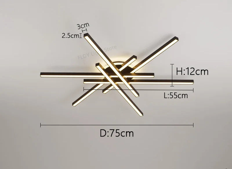 LED Ceiling Light – Modern 4-Bulb Aluminum Fixture for Living Spaces - Samanta Factory