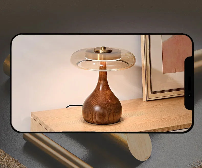 French Retro Floor Lamp – Luxury LED Table & Bedside Lighting with Clear Glass Shade - Samanta Factory