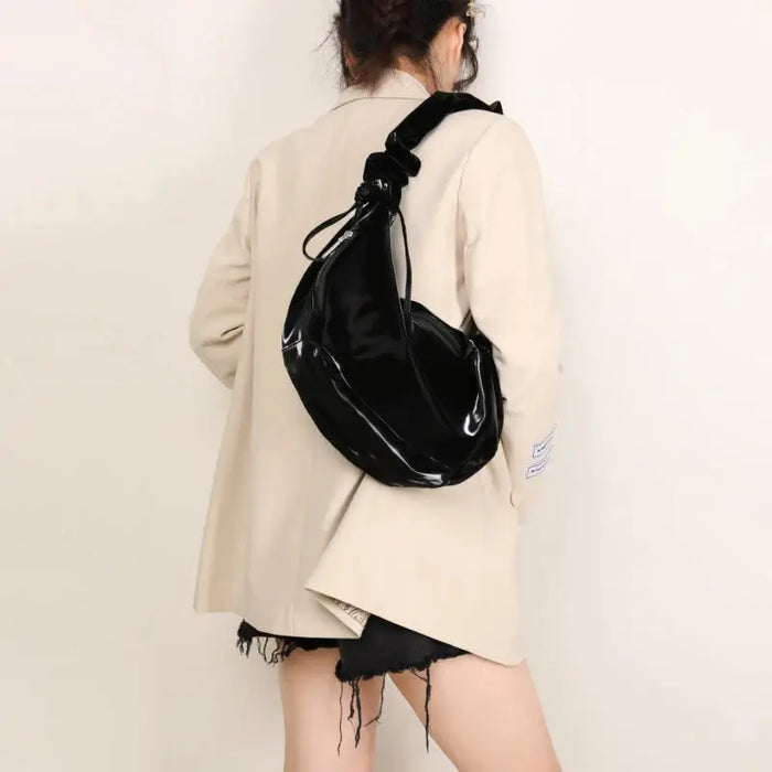 PU Leather Shoulder Bag – Versatile Solid-Color Satchel SF