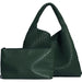 Woven Tote Bag  with Purse for Women – Large Soft Leather Shoulder Bag for Work, Beach & Travel - Samanta Factory