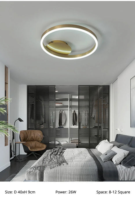 Modern LED Chandelier – Dimmable Semi-Flush Mount with Remote Control - Samanta Factory