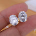 Moissanite Stud Earrings – D Color Oval Cut Sterling Silver SF