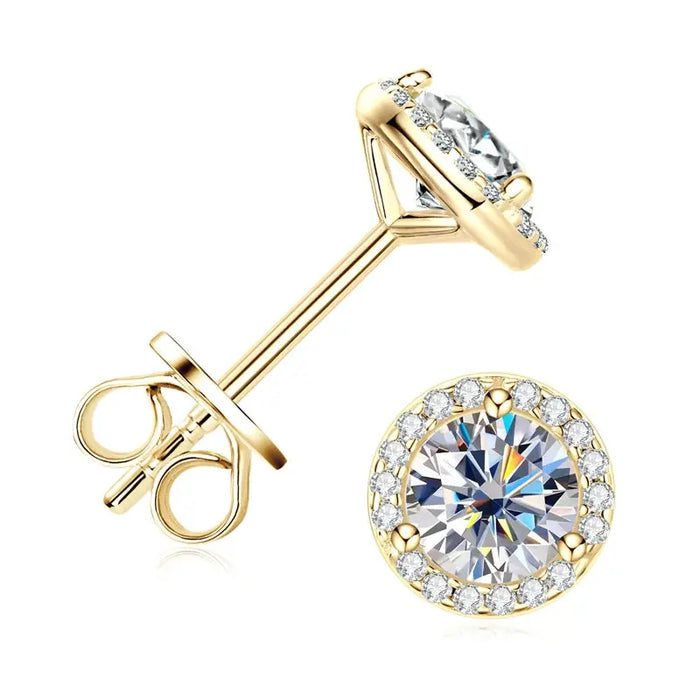 Premium 925 Sterling Silver Round Cut Earrings for Timeless Brilliance SF