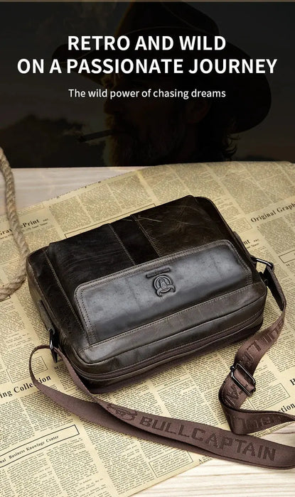 Leather Business Shoulder Bag – Soft Men’s Work Messenger Bag SF