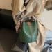 PU Leather Knitted Bucket Bag – Soft Casual Messenger Handbag for Women - Samanta Factory
