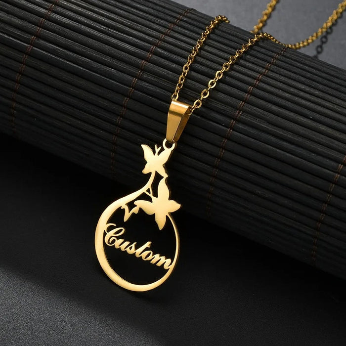 Custom Name Crown Necklace- Trendy Crown Name Necklace in Gold, Silver & Rose Gold SF
