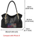 Genuine Leather Shoulder Bag – Elegant Casual Tote with Beading & Sequins for Women - Samanta Factory
