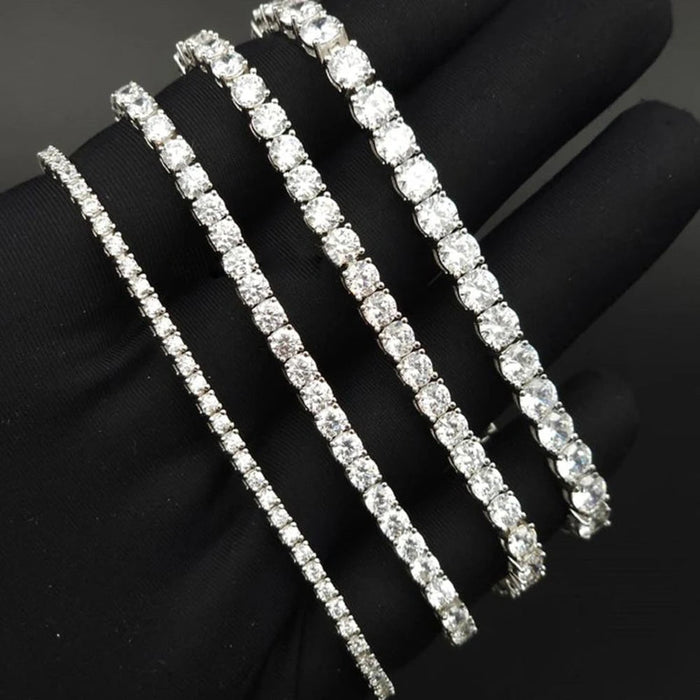 Certified Full Moissanite Bracelet in 925 Sterling Silver with 18K Gold Plating SF