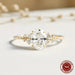 Oval D Color VVS1 Moissanite Gold-Plated Sterling Silver Ring with Zircon Side Stones