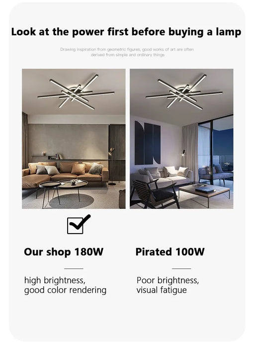 LED Ceiling Light – Modern 4-Bulb Aluminum Fixture for Living Spaces - Samanta Factory