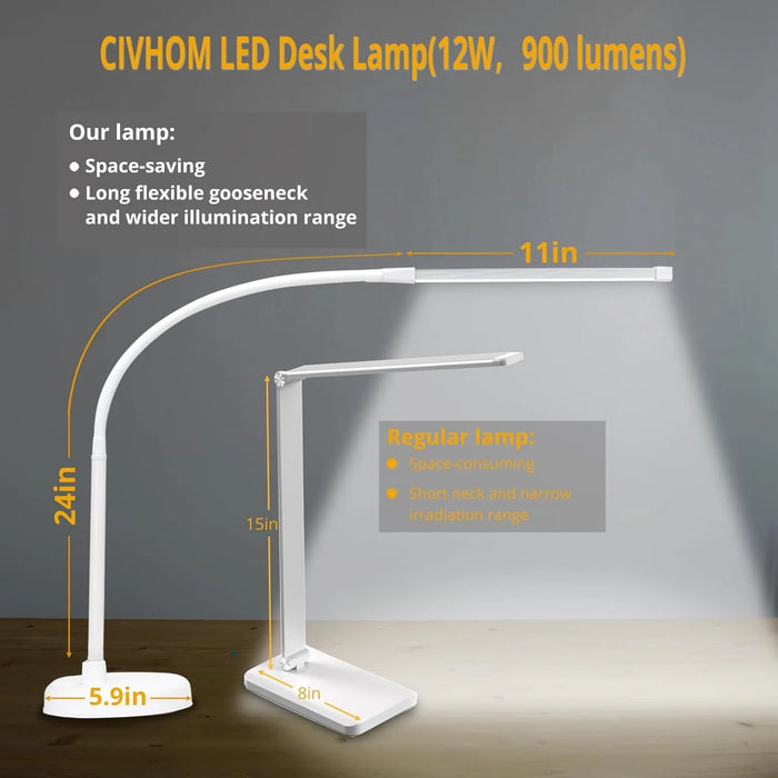 A LOOPITYS LED Desk Lamp, Swing Arm Architect Task Lamp with Long Flexible Gooseneck, 3 Color Modes, and USB Adapter - Samanta Factory